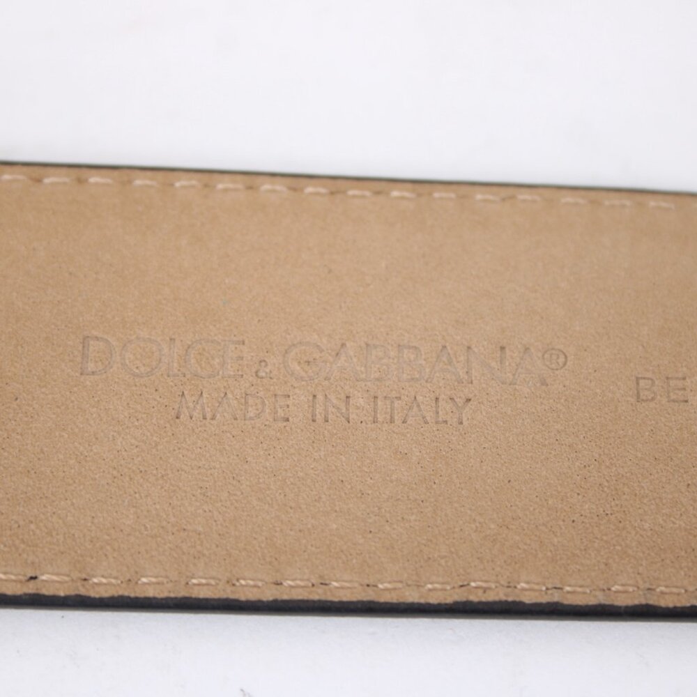 Dolce Gabbana BE1322 90 CM 36 Inch Rhinestone Encrusted Logo Buckle Lizard Belt - Picture 4 of 7
